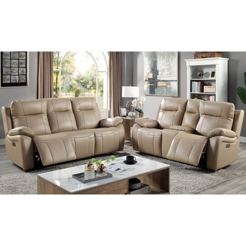 The Twillery Co.® Araujo 2 Piece Genuine Leather Living Room Set